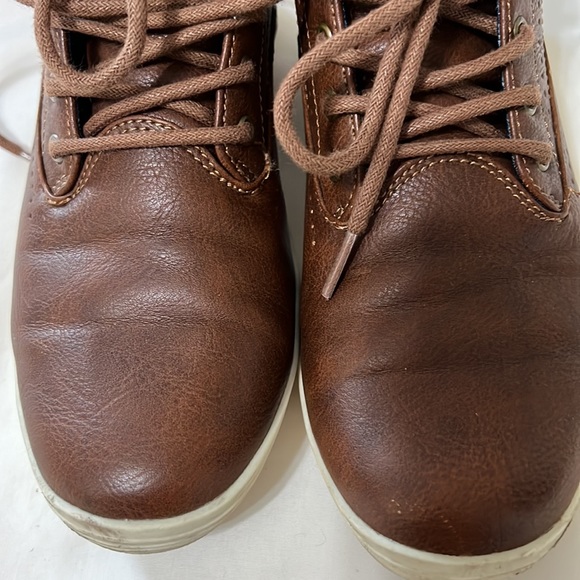 Ben Sherman Boys Booties Brown Leather Hi Tops size 2 - Picture 8 of 9